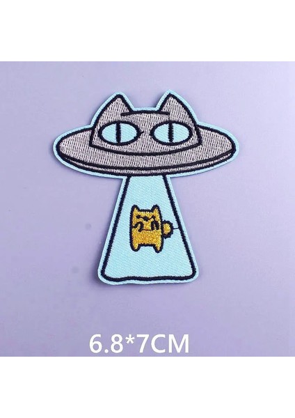 PE5406CT Stili Uzay Ufo Hastalar Yabancılar Yama Giyim Için Işlemeli Yamalar Parches Alien Çizgili Rozetler Giysiler Için Demir On Yamalar (Yurt Dışından)