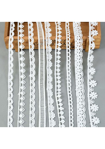 C02-GENIŞLIĞI 1.5cm Tarzı 5 Metre Beyaz Dantel Süt Ipek Suda Çözünür Nakış Dantel Şerit Trim Kumaş Dikiş Giyim Aksesuarları El Yapımı Dıy El Sanatları (Yurt Dışından)