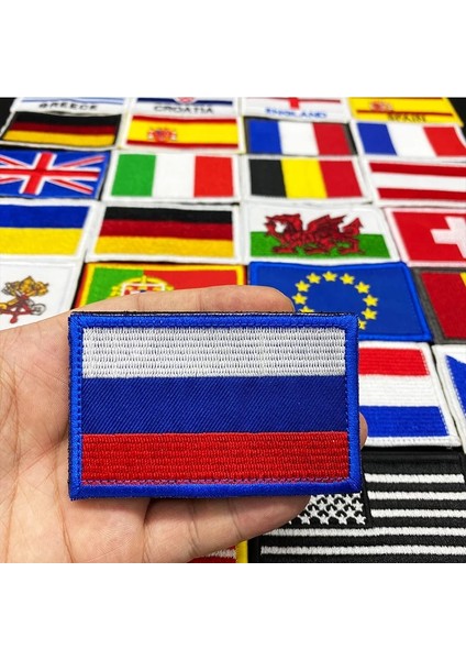 A09-40 Stili Ülke Bayrağı Işlemeli Velcro Yama Rusya Ispanya Türkiye Fransa Ab Taktik Askeri Yamalar Ordu Sırt Çantası Kumaş Dekorasyon (Yurt Dışından) fiyatları