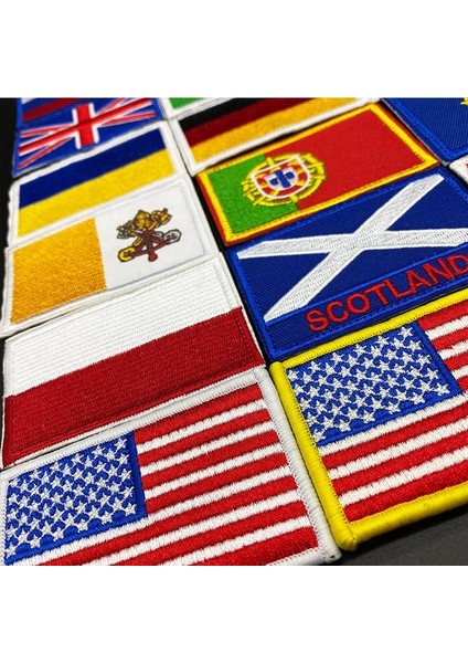 A09-40 Stili Ülke Bayrağı Işlemeli Velcro Yama Rusya Ispanya Türkiye Fransa Ab Taktik Askeri Yamalar Ordu Sırt Çantası Kumaş Dekorasyon (Yurt Dışından) indirimleri