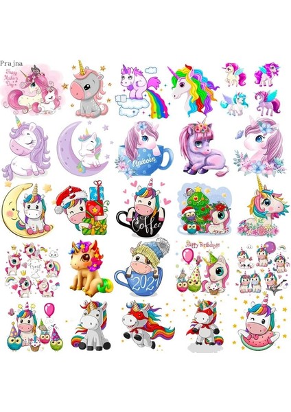 TH3516 Stili Prajna Unicorn Yamalar Giyim Için Demir On Yamalar Karikatür Yama Isı Transferi Yamalar Termal Etiket Sevimli Demir On Transfer (Yurt Dışından)