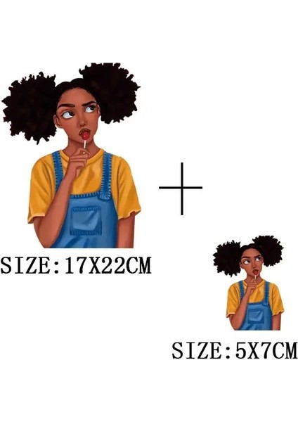 D-156BIGSKÜÇÜK Stil Güzellik Afrikalı Kız Yama Termal Etiket Giysi Üzerinde Isı Transferi Dıy T-Shirt Yamalar Giyim Moda Kız Demir On Patch (Yurt Dışından)