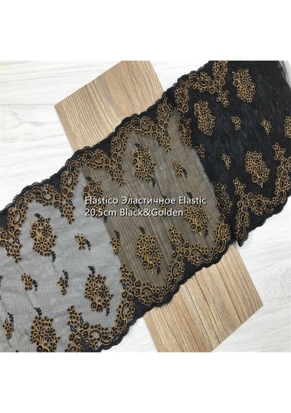Siyah Altın Tarzı (1mlot) Ikili Işlemeli Dantel Trim Net Nakış Dantel Kumaş Örgü Dıy Dantel Dikiş Kumaş Sutyen El Sanatları Iğne Işi (Yurt Dışından)