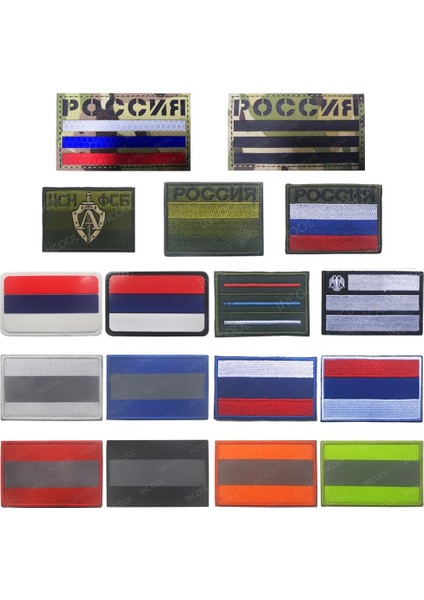 6 Nakış 8x5 cm Stili Rus Bayrağı Kızılötesi Yansıtıcı Ir Taktik Askeri Yamalar Rusya Bayrakları Işlemeli Yama Pvc Kauçuk Nakış Rozetleri (Yurt Dışından)