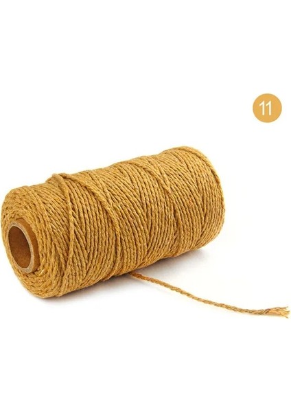 No.11 Stili 100M * 2mm Saf Pamuk Bükülmüş Kordon Halat El Sanatları Makrome Zanaatkar Dize Çok Renkli Pamuk Keten Halat Ev Tekstili Deri Dikiş (Yurt Dışından)