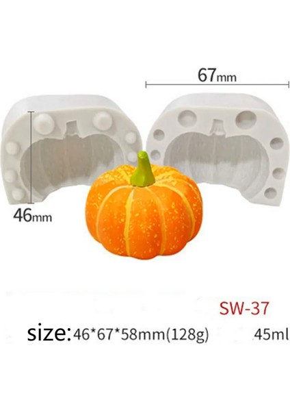 Sw-37 Tarzı Kabak Şekli Dıy Mum Kalıbı Mum Kalıbı Aromaterapi Alçı Mum 3D Silikon Kalıp El Yapımı Aroma Balmumu Sabun Mumlar Kalıp (Yurt Dışından)