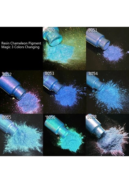 NO.8050 Stili Ayna Bukalemunlar Pigment Sedefli Epoksi Reçine Glitter Sihirli Renksiz Toz Reçine Renklendirici Takı Yapımı Araçları (Yurt Dışından) fiyatları