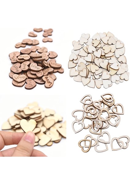 LC018-C02 Stili Ahşap Ahşap Kalpler Süsleme El Yapımı El Sanatları Dikiş Aksesuarları Scrapbooking Ev Dekorasyonu Için Dıy Malzemeleri Aşk Hediye (Yurt Dışından) fiyatları