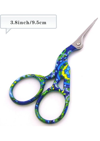 95 mm Yeşil Porselen Stili Vinç Moutors Retro Çapraz Dikiş Antik Siyah Vintage Sevimli Küçük Dikiş Veya Balıkçılık Ipliği Kesme Dıy Kumaş Makası (Yurt Dışından)