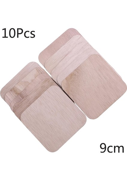 9CM-10PCS Tarzı Bitmemiş Ahşap Kare Dilimler Düğün Dekor Parti Malzemeleri Yapı Modeli Çocuk Dıy Boyama Ahşap Etiketler Boş Plak (Yurt Dışından)