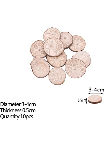 3-4CM-10PCS Tarzı Bitmemiş Ahşap Yuvarlak Kalp Ahşap Etiket Doğal Ahşap Dilim El Yapımı Ahşap El Sanatları Dıy Ahşap Boyama Ev Asılı Dekorasyon Için (Yurt Dışından)