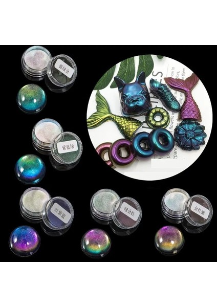 5 Renk Stili 5 Renkli Magic Reameleons Pigment Ayna Gökkuşağı Renklendirici Epoksi Reçine Boya 19QB (Yurt Dışından)