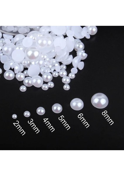 Gümüş Tarzı 15 Renk Karışım Boyutu Abs Plastik Inci Boncuklar Telefon Kılıfı Dıy Aksesuarları Için Yaklaşık 15GLOT Yarım Yuvarlak Flatback Inciler (Yurt Dışından)