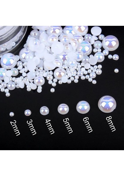 Gümüş Tarzı 15 Renk Karışım Boyutu Abs Plastik Inci Boncuklar Telefon Kılıfı Dıy Aksesuarları Için Yaklaşık 15GLOT Yarım Yuvarlak Flatback Inciler (Yurt Dışından)