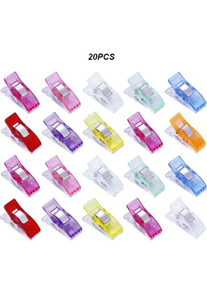 20 Adet Stil Karıştırma Renk Iş Ayak Kılıfı Çok Renkli Plastik Klipsler Kumaş Kelepçeler Patchwork Kıvırma Dikiş Araçları Dikiş Aksesuarları Clothelamp (Yurt Dışından)