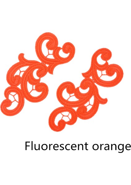 Floresan Turuncu Tarzı Zsbszc DA89 Beyaz Siyah Nakış Çiçek Yamaları Dantel Aplike Yaka Gelinlik Resmi Aksesuarları Fabrm * 9cm 5 Çift (Yurt Dışından)