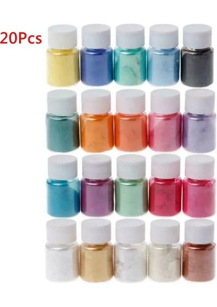 20 Adet Tarzı 30 Renk Mika Tozu Epoksi Reçine Boya Inci Pigment Doğal Mika Mineral Tozu Dıy Glitter Epoksi Kalıp Takı Yapımı Malzemesi (Yurt Dışından)