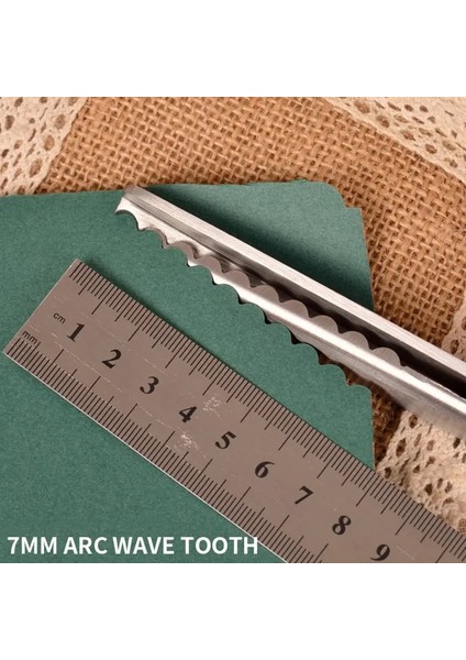 Dalga 7mm Stili Paslanmaz Çelik Oyma Makası Saplı Profesyonel El Sanatları Terzilik Zig Zag Kesim Ors Dikiş Ors Kumaş (Yurt Dışından)