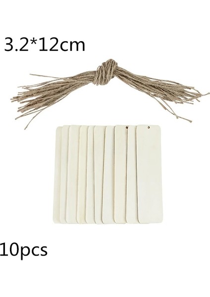 10P-B02 Stili Adet Ahşap Imi Halatlı Boş Diy El Yapımı El Sanatları Ahşap Işareti Ev Dekorasyon Malzemeleri Için Bitmemiş Etiket (Yurt Dışından)