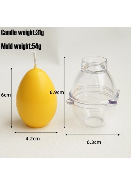 Yumurta Akrilik Kalıp Stili 3D Yumurta Mum Kalıbı Dıy El Yapımı Kokulu Mum Yapımı Silikon Kalıp Çikolata Fondan Kek Kalıbı Formu Sabun Yapımı Zanaat Malzemeleri (Yurt Dışından)