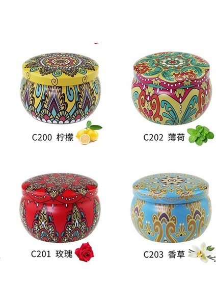No.1 Tarzı Ristmas Metal Teneke Kavanoz Kahve Çay Baharat Şeker Takı Saklama Kutusu Mum Yapma Konteynerler Süsleme Kutuları 4.4 Oz (Yurt Dışından)