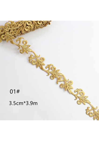 6 Altın Stil 4 Meterlot Cos Kostüm Nakış Dantel Trim Altın Gümüş 3.5cm Sahne Performansı Elbise Diy Aplike Yama Kumaş Aksesuarları (Yurt Dışından) fırsatları