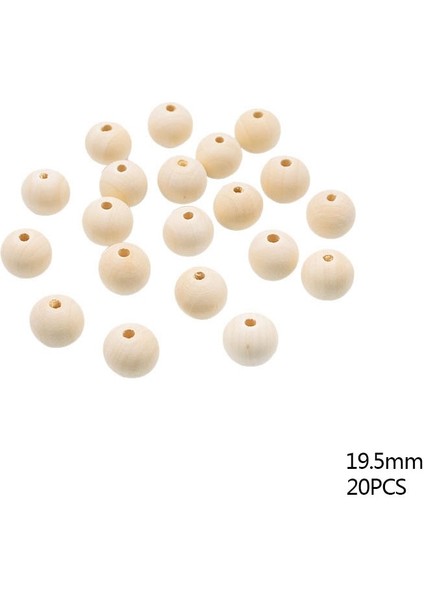 B04-19.5MM-20PCS Tarzı cm Yuvarlak Daire Ahşap Yüzük El Sanatları Bitmemiş Ahşap Boncuklar Dıy Ahşap Boncuklar Çelenk Çocuk Çocuk Diş Çıkarma Ahşap Süsler (Yurt Dışından)
