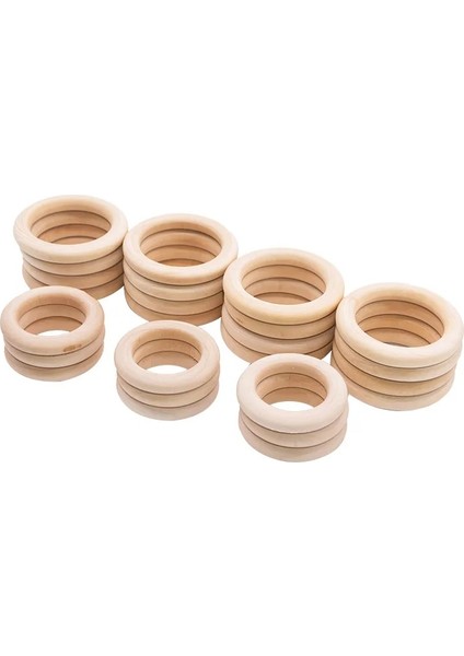 B04-19.5MM-20PCS Tarzı cm Yuvarlak Daire Ahşap Yüzük El Sanatları Bitmemiş Ahşap Boncuklar Dıy Ahşap Boncuklar Çelenk Çocuk Çocuk Diş Çıkarma Ahşap Süsler (Yurt Dışından)