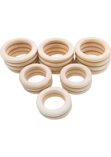 B04-19.5MM-20PCS Tarzı cm Yuvarlak Daire Ahşap Yüzük El Sanatları Bitmemiş Ahşap Boncuklar Dıy Ahşap Boncuklar Çelenk Çocuk Çocuk Diş Çıkarma Ahşap Süsler (Yurt Dışından)