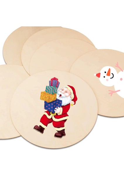 40MM 50 Adet Delik Stiline Sahip Adet Bitmemiş Yuvarlak Ahşap Dilimler, Dıy Ahşap Daire Diskler Düğün Noel Boyama Decortion Için Ahşap Dilim Disk (Yurt Dışından)