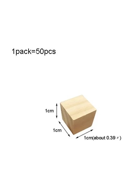 50 Adet 1cm Tarzı 1 Paket Masif Ahşap Küp Ahşap Kare Bloklar Çocuklar Erken Eğitici Oyuncaklar Dıy Ahşap El Sanatları Için Montaj Blok Süsleme (Yurt Dışından)