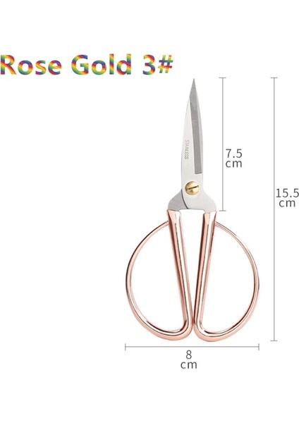 No.3 Gül Altın 15.5 Stili Paslanmaz Çelik Altın Gümüş Dikiş Ors Kısa Kesici Dayanıklı Vintage Ev Iğne Nakış Terzi Ors Kumaş (Yurt Dışından)