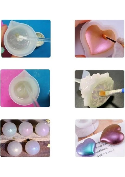 8 Şişe Tarzı 1 Takım Sedefli Mika Tozu Epoksi Reçine Boya Inci Pigment Dıy Takı El Sanatları Sabun Yapımı Aksesuarı (Yurt Dışından)