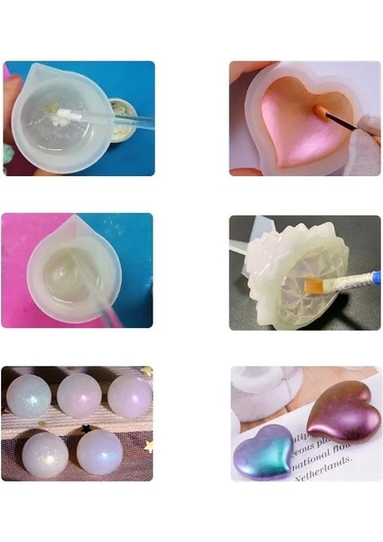 24 Renk Stili 20 Renk Mika Tozu Epoksi Reçine Boya Inci Pigment Doğal Mika Mineral Tozu El Yapımı Sabun Boyama Tozu (Yurt Dışından)