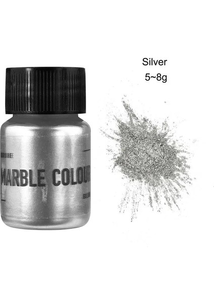 5-8g Gümüş Tarzı 15G Epoksi Reçine Renklendirici Glitter Mermer Metalik Pigment Ayna Metal Doku Inci Tozu Reçine Kalıp Boya Takı Yapımı (Yurt Dışından)