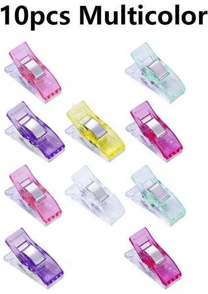 10 Adet-Rastgele Renk Stili Dailylike Olorful Dikiş Klipleri Dıy Ev Plastik Giysi Klipleri Fotoğraf Kağıdı ve Dikiş Patchwork Aracı (Yurt Dışından)