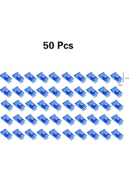 50 Adet Mavi Stil Adet Çok Renkli Giysi Klipsi Patchwork Dikiş Klipsi Plastik Kelepçeler Kapitone Crafting Crocheting Örgü Güvenlik Klipsi (Yurt Dışından)