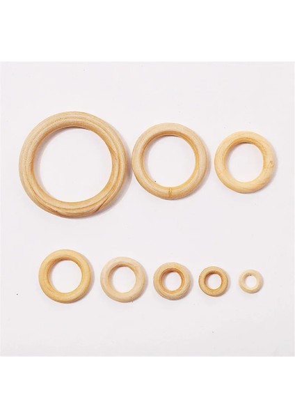 30 Adet 20MM Tarzı El Sanatları, Makrome El Sanatları, Yüzük Kolye ve Mücevher Yapımı Konnektörler Için Bitmemiş Ahşap Yüzükler ve Ahşap Boncuklar (Yurt Dışından)