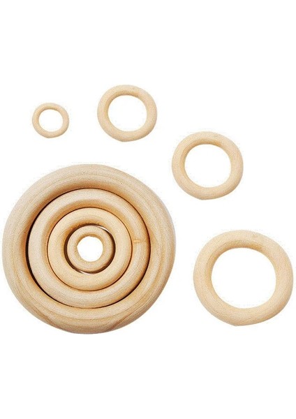 30 Adet 20MM Tarzı El Sanatları, Makrome El Sanatları, Yüzük Kolye ve Mücevher Yapımı Konnektörler Için Bitmemiş Ahşap Yüzükler ve Ahşap Boncuklar (Yurt Dışından)