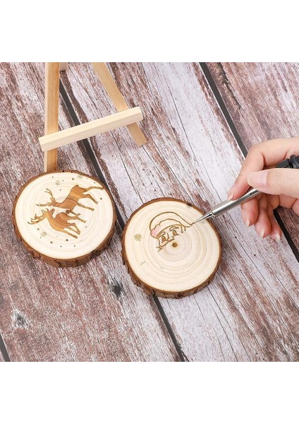 2 Adet 16-18CM Tarzı Sanat Dıy El Sanatları Noel Süsler Ev Masa Dekorasyon Için Ağaç Kabukları ile Doğal Bitmemiş Yuvarlak Ahşap Dilim (Yurt Dışından) indirimleri