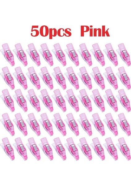 50 Adet Pembe Stil Lmdz Mini Dikiş Klipsleri, Körlük Klipsleri, Çok Amaçlı Klipsler Çok Renkli Mini Belge Kapitone Klipsleri (Yurt Dışından)