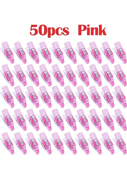50 Adet Pembe Stil Lmdz Mini Dikiş Klipsleri, Körlük Klipsleri, Çok Amaçlı Klipsler Çok Renkli Mini Belge Kapitone Klipsleri (Yurt Dışından)