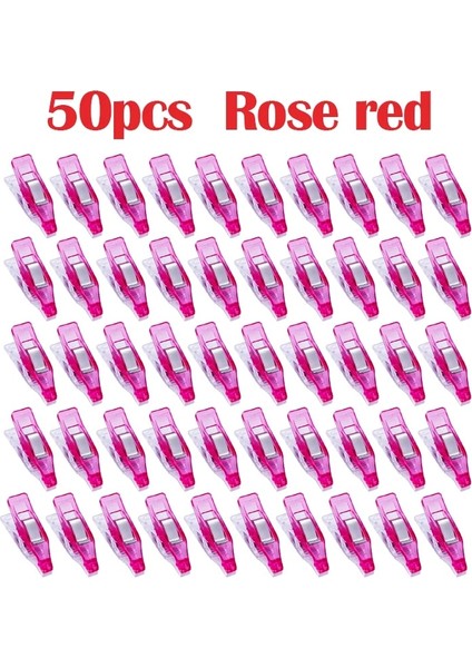 50 Adet Pembe Stil Lmdz Mini Dikiş Klipsleri, Körlük Klipsleri, Çok Amaçlı Klipsler Çok Renkli Mini Belge Kapitone Klipsleri (Yurt Dışından)