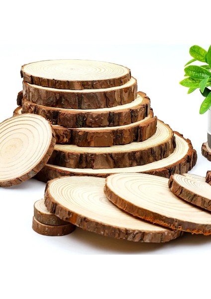 20PCS4-5CM Tarzı Kalın 1 Paket Doğal Çam Yuvarlak Bitmemiş Ahşap Dilimleri Ağaç Kabuğu ile Daireler Günlük Diskler Dıy El Sanatları Düğün Parti Boyama (Yurt Dışından) modelleri