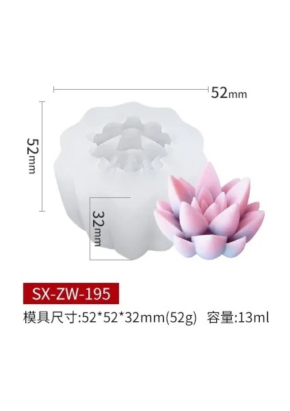 SX-ZW-195 Stili Etli Sıvı Silikon Kalıp 3D Etli Mum Kalıbı Dıy El Yapımı Sabun Kalıbı Kek Dekorasyon Fondan Kek Kalıbı Çiçek Kalıbı (Yurt Dışından)