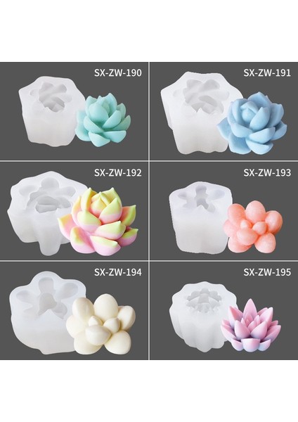SX-ZW-195 Stili Etli Sıvı Silikon Kalıp 3D Etli Mum Kalıbı Dıy El Yapımı Sabun Kalıbı Kek Dekorasyon Fondan Kek Kalıbı Çiçek Kalıbı (Yurt Dışından)