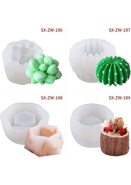 SX-ZW-195 Stili Etli Sıvı Silikon Kalıp 3D Etli Mum Kalıbı Dıy El Yapımı Sabun Kalıbı Kek Dekorasyon Fondan Kek Kalıbı Çiçek Kalıbı (Yurt Dışından)