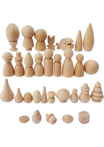 No.21 Tarzı Ahşap Peg Bebekler Mini Insanlar Bebekler El Yapımı Dıy Bitmemiş Doğal Ahşap Bebekler Pegdolls Boyasız Boş Çocuk Ev Dekorasyonu (Yurt Dışından)