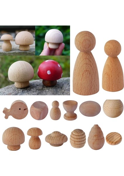 No.21 Tarzı Ahşap Peg Bebekler Mini Insanlar Bebekler El Yapımı Dıy Bitmemiş Doğal Ahşap Bebekler Pegdolls Boyasız Boş Çocuk Ev Dekorasyonu (Yurt Dışından)