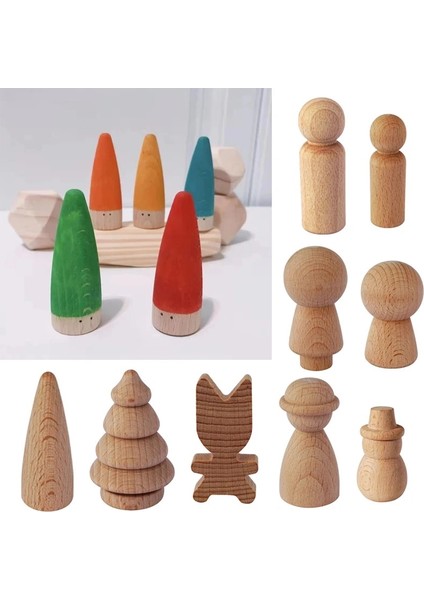 No.21 Tarzı Ahşap Peg Bebekler Mini Insanlar Bebekler El Yapımı Dıy Bitmemiş Doğal Ahşap Bebekler Pegdolls Boyasız Boş Çocuk Ev Dekorasyonu (Yurt Dışından)